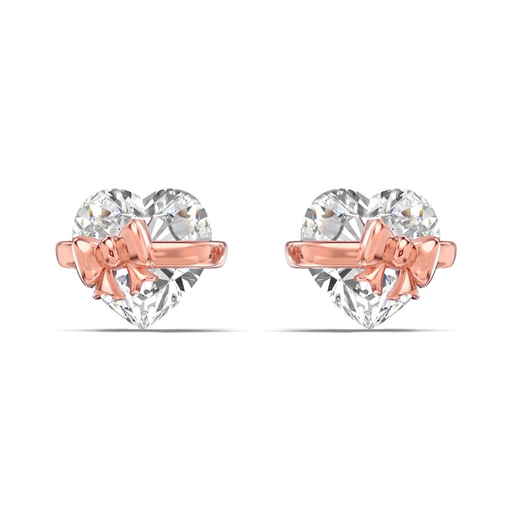 “Heart Bow” S925 Sterling Silver Zircon Necklace, Ring & Stud Earrings Set