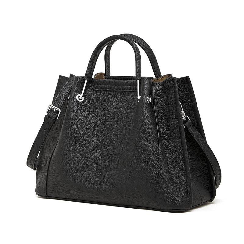 Women's Full-Grain Pebbled Cowhide Trapezoid Tote