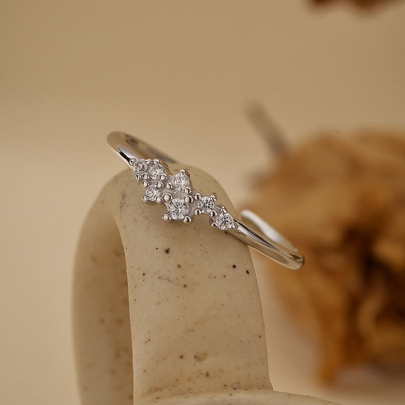 “Luxe Orbit” S925 Sterling Silver Sparkling Open Ring Collection