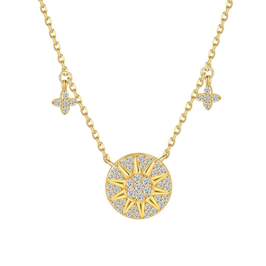 925 Sterling Silver Sun Disc Necklace – Solar Éclat