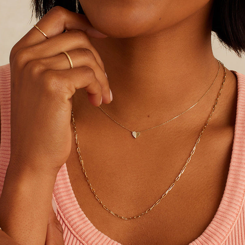 “Heart Puzzle” S925 Sterling Silver Geometric Heart Necklace