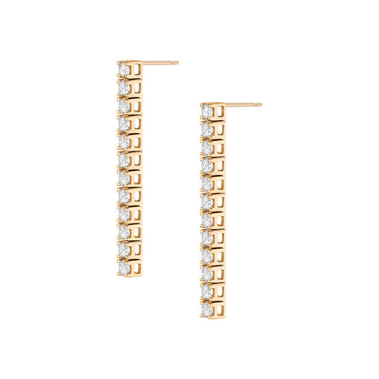 925 Sterling Silver Diamond Bar Drop Earrings – Linear Radiance