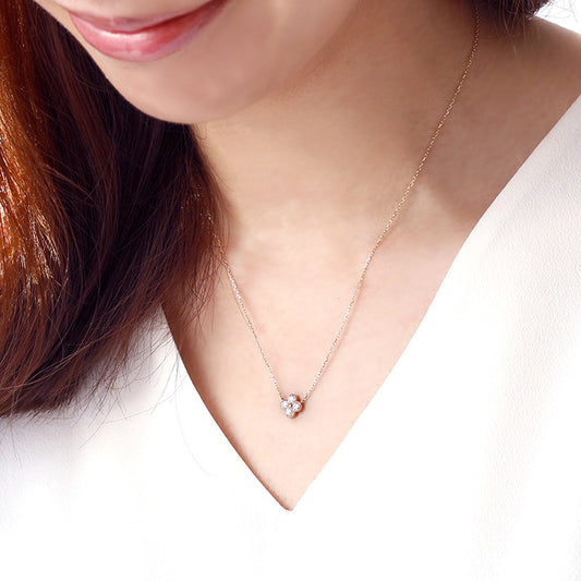 “Clover Muse” S925 Sterling Silver Four-Leaf Clover Necklace