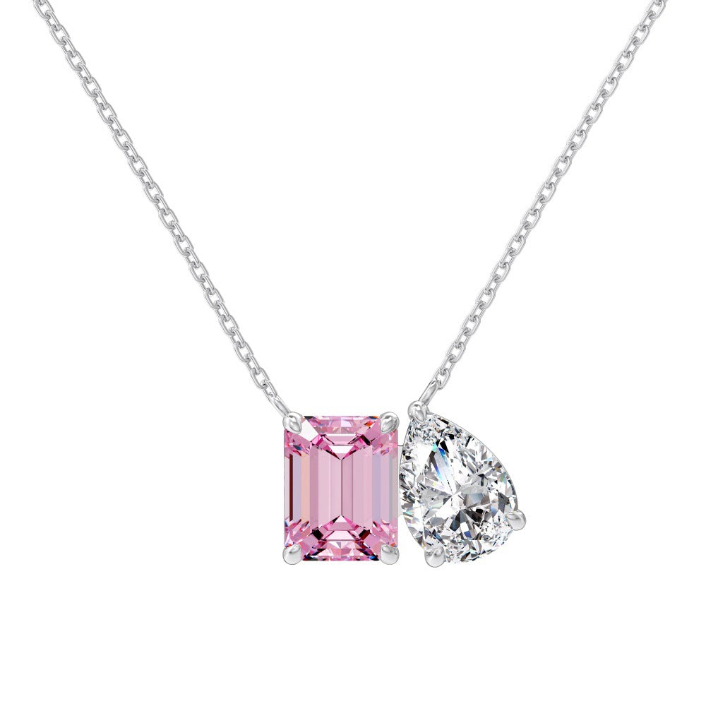 “Emerald Duet” S925 Sterling Silver Double-Stone Jewelry Set