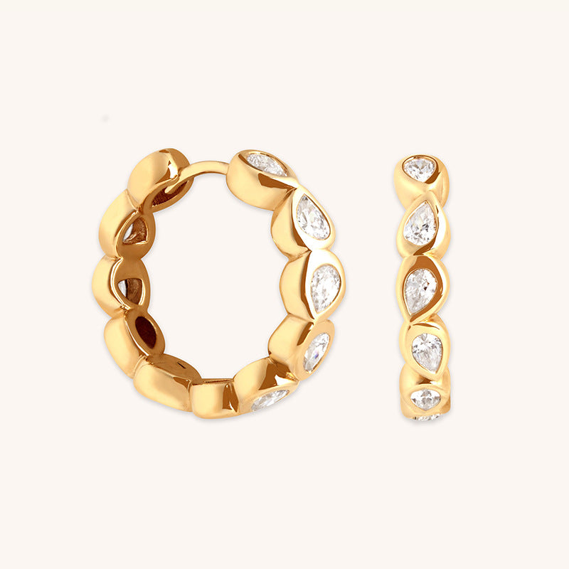 “Starry Halo” S925 Sterling Silver Star-Inspired Hoop Earrings with Sparkling Accents