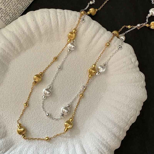 S925 Sterling Silver Cat’s Eye Beads Necklace Adjustable Chain