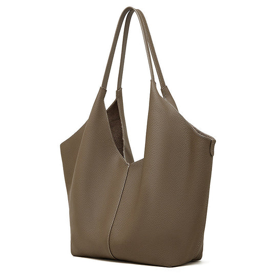Women's Pebbled Cowhide V-Cut Hobo Shoulder Bag