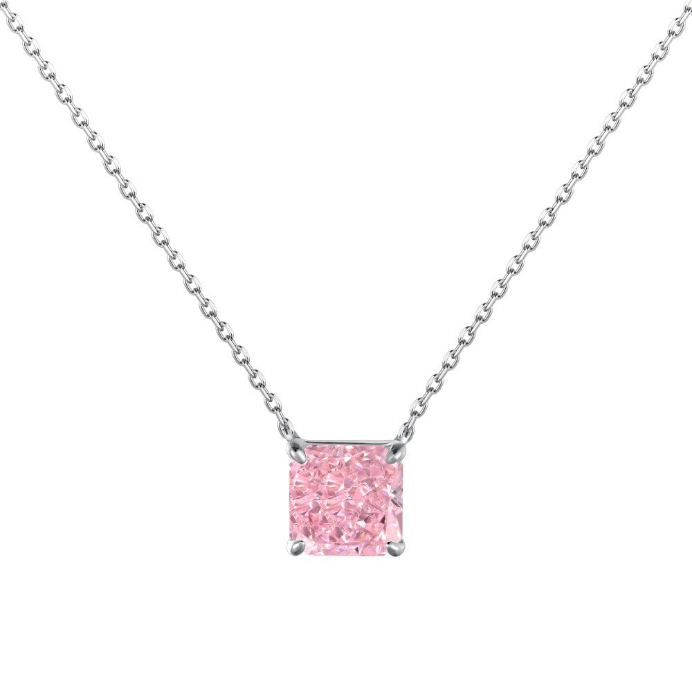 “Crystal Eclat” S925 Sterling Silver 8A Zircon Geometric Necklace