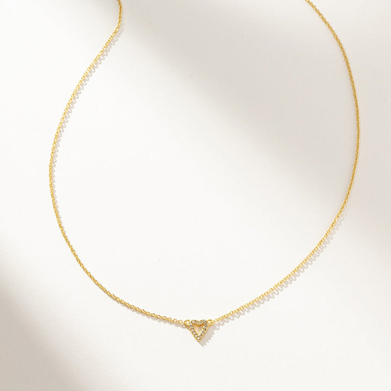 “Heartline” S925 Sterling Silver Minimalist Heart Necklace