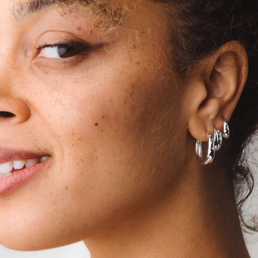 “Octastar Radiance” S925 Sterling Silver Eight-Point Star Zircon Hoop Earrings
