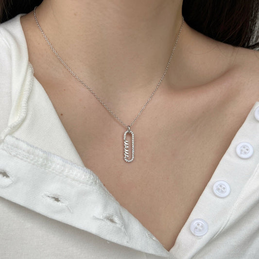 Mama Link S925 Sterling Silver Mom Necklace and Earrings Set