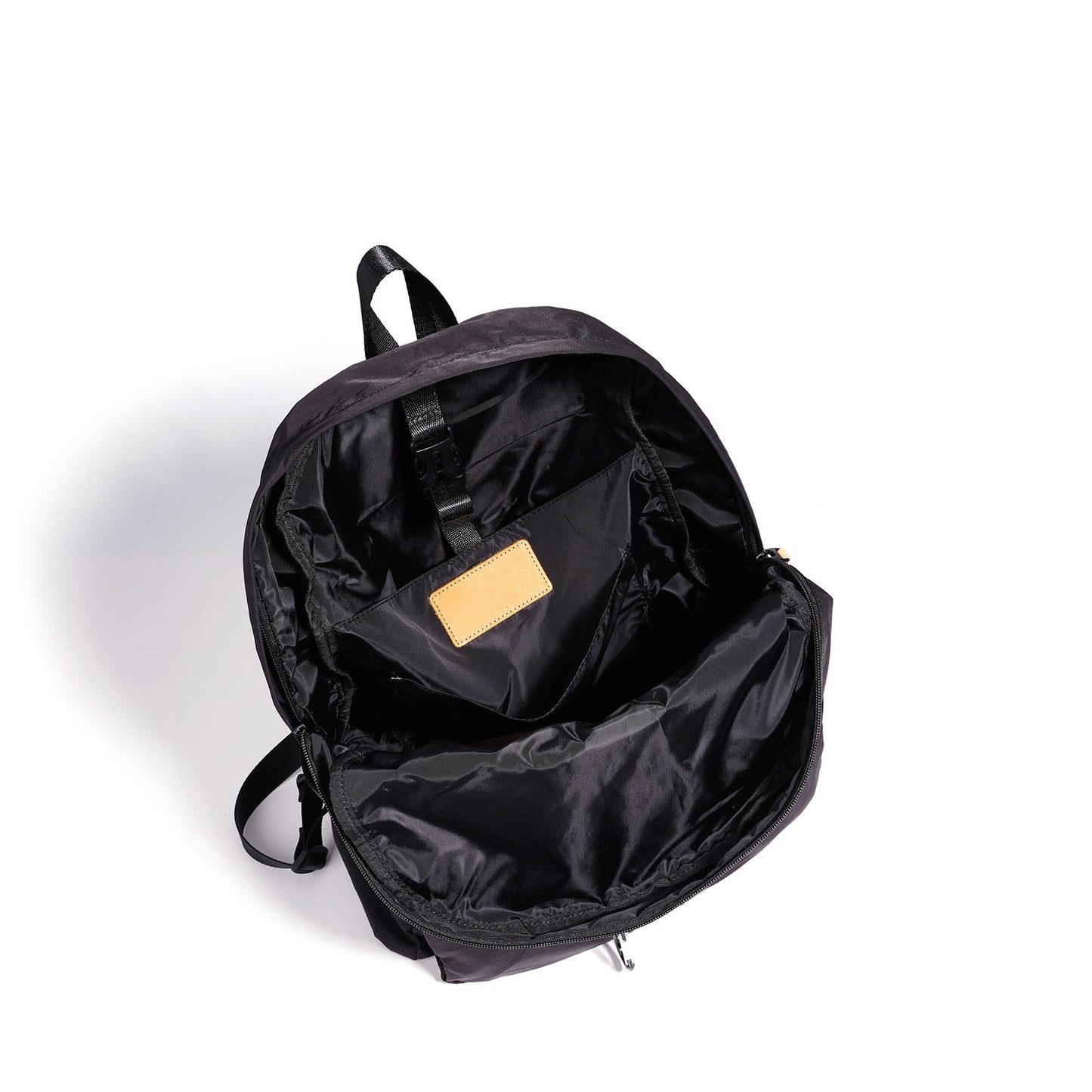 Women's Nylon Backpack with Genuine Leather Trim and Multiple Pockets