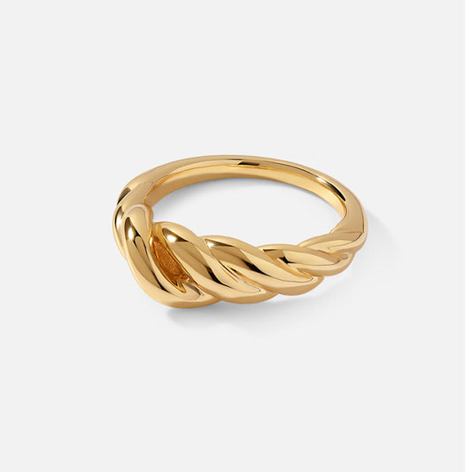 “Twist Elegance” S925 Sterling Silver Twisted Band Ring