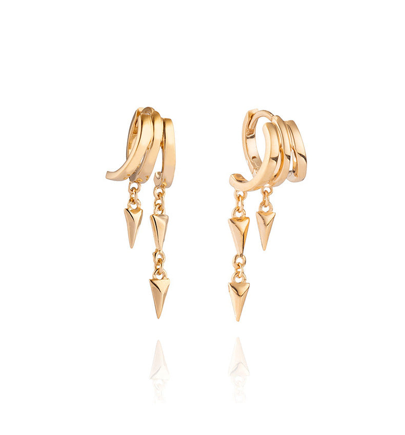 “Star Stud Edit” S925 Sterling Silver Geometric Stud Earrings with Sparkling Accents