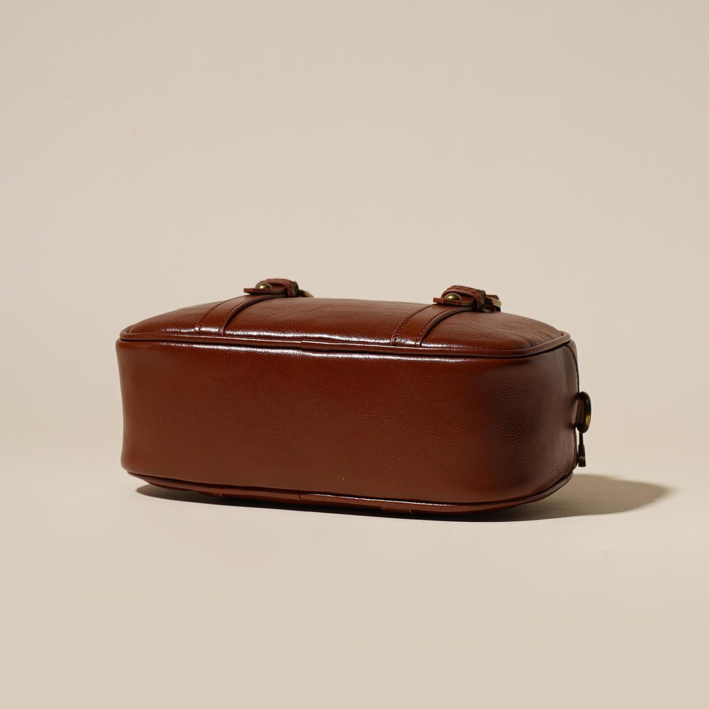 Women's Oil-Waxed Cowhide Mini Boston Bag with Top Handle