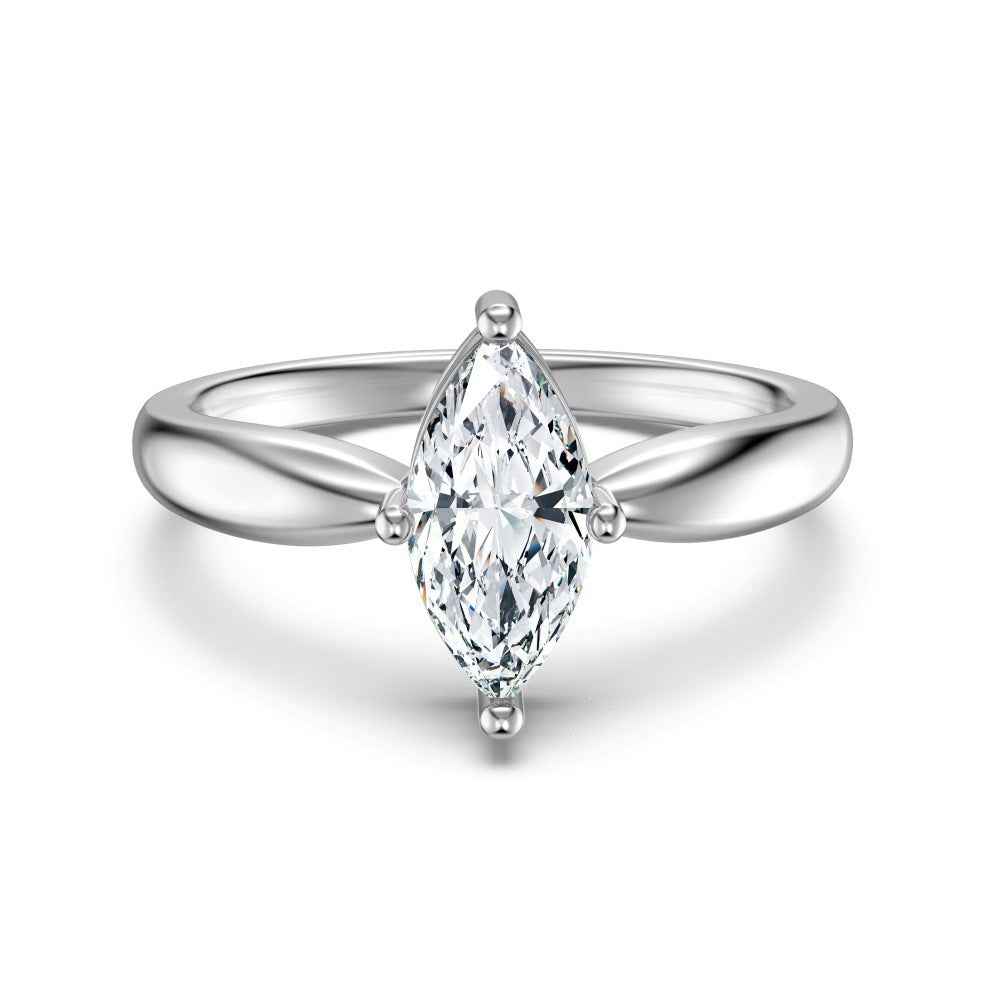 S925 Sterling Silver Marquise CZ Stacking Ring Set Adjustable