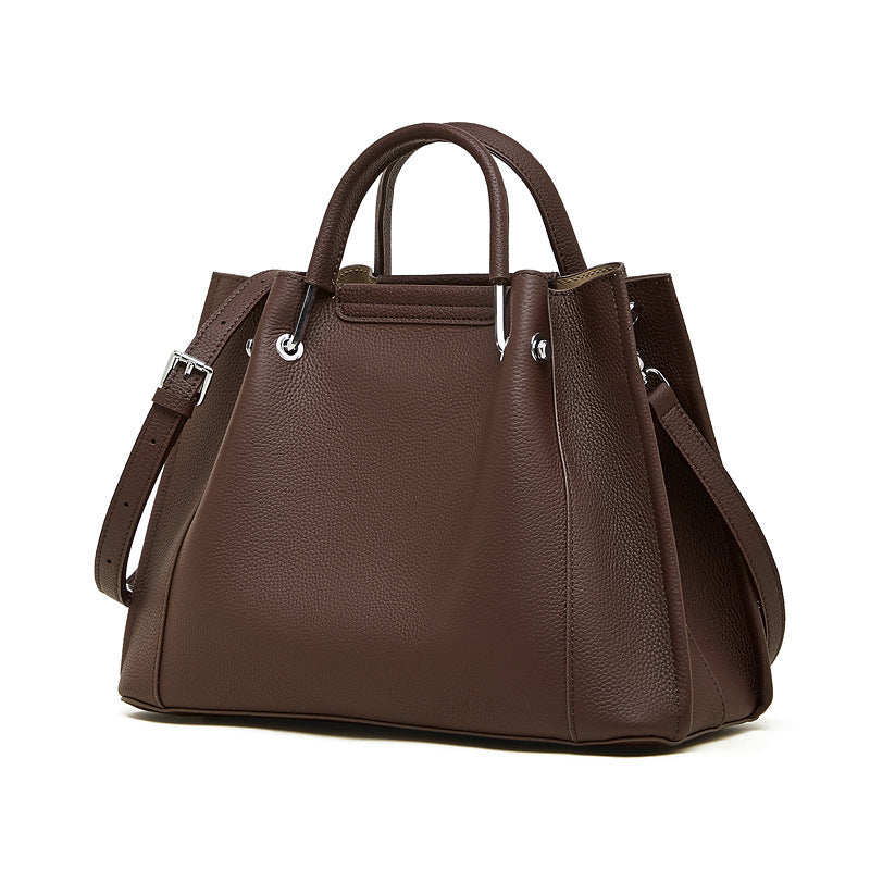 Women's Full-Grain Pebbled Cowhide Trapezoid Tote