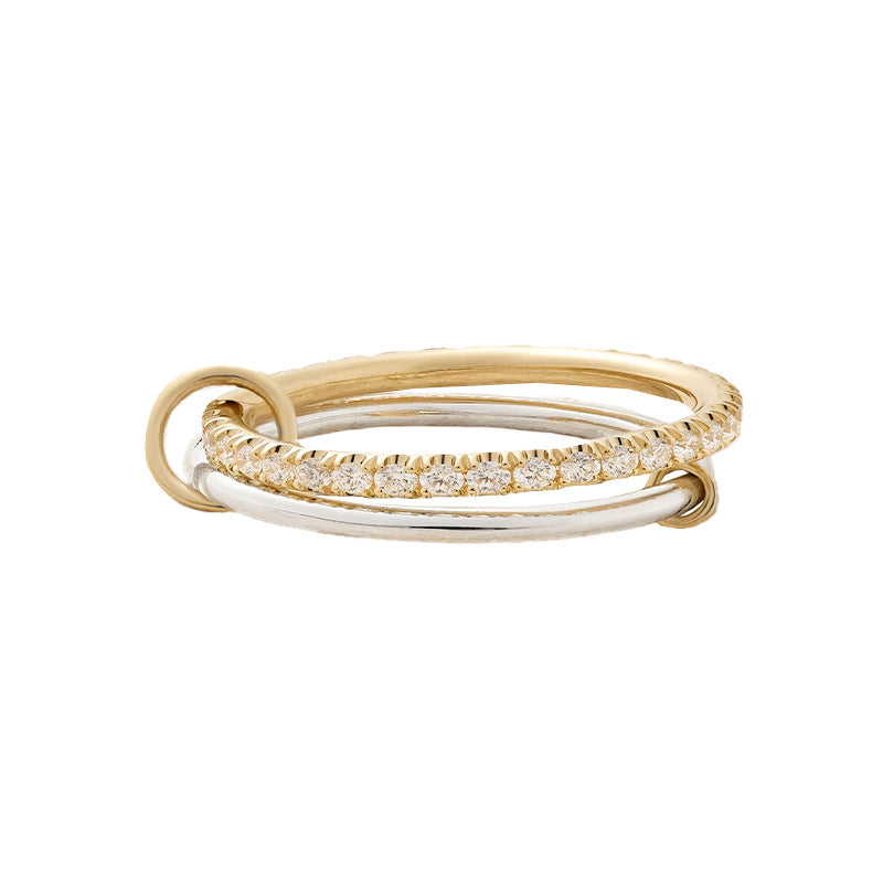 “Lumiere Duo” S925 Sterling Silver Double-Band Zircon Ring