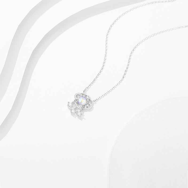 925 Sterling Silver Opalescent Crystal Lock Necklace – Aurora Bless