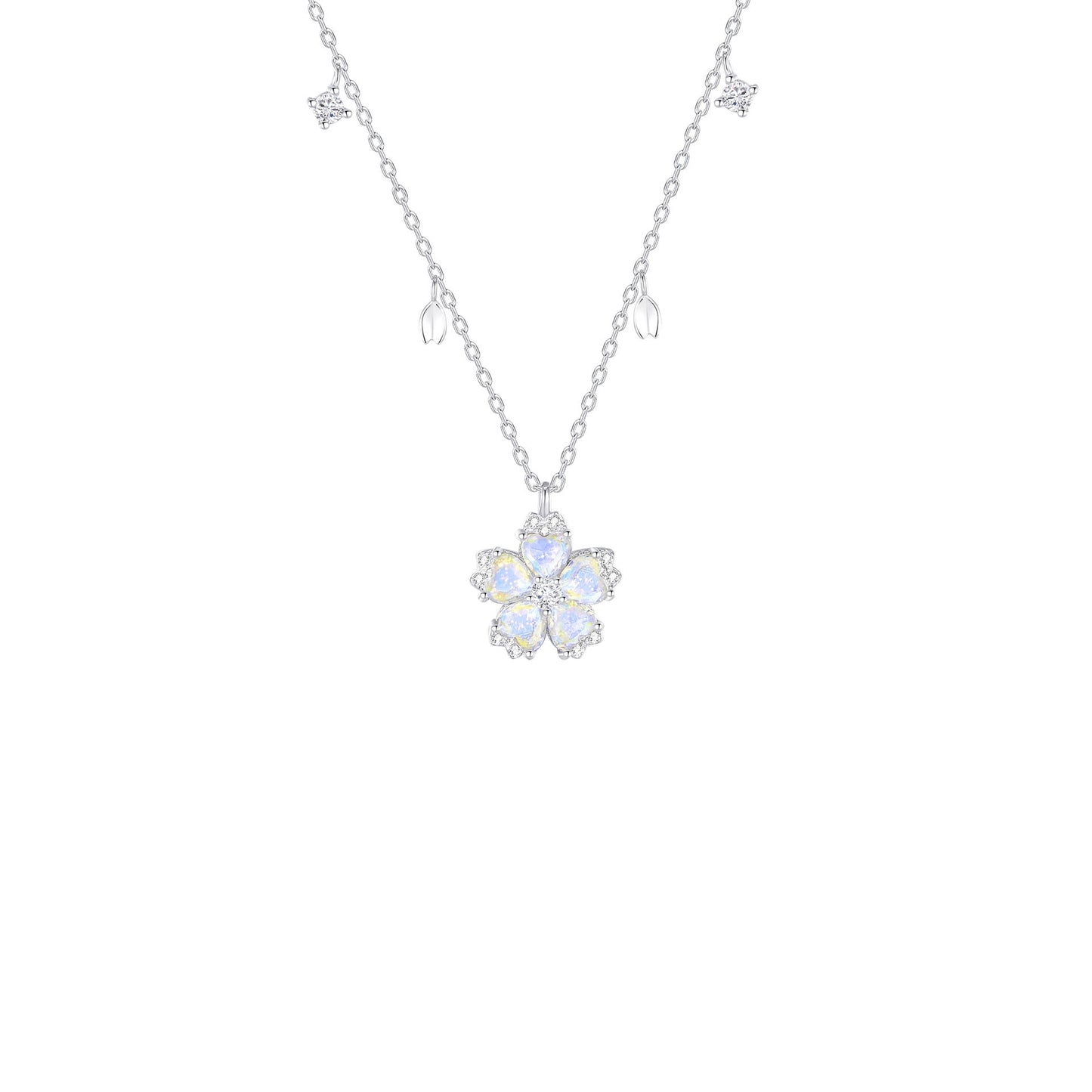 Petal Reverie Rotating Sakura Jewelry Set 925 Sterling Silver Zircon