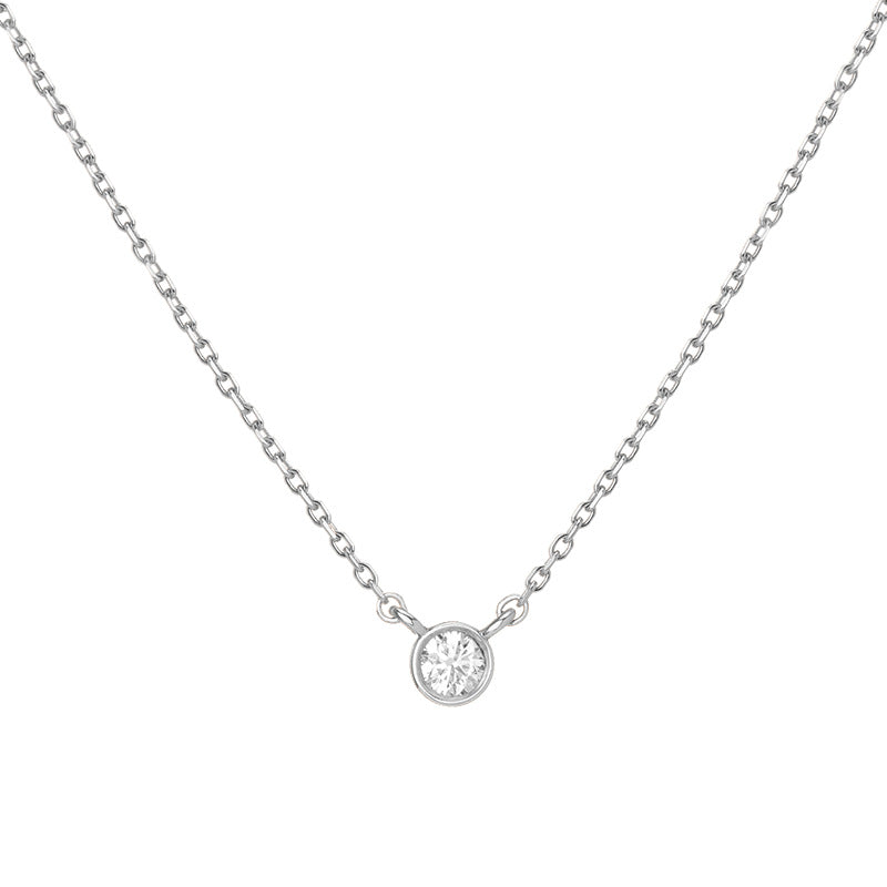 “V-Line Eclat” S925 Sterling Silver V-Shaped Zircon Necklace