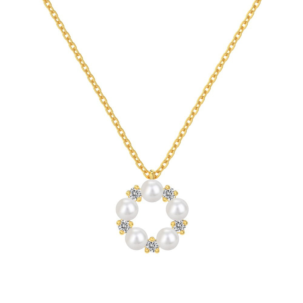Pearl Halo S925 Silver Luminous Pearl Ring Pendant Necklace