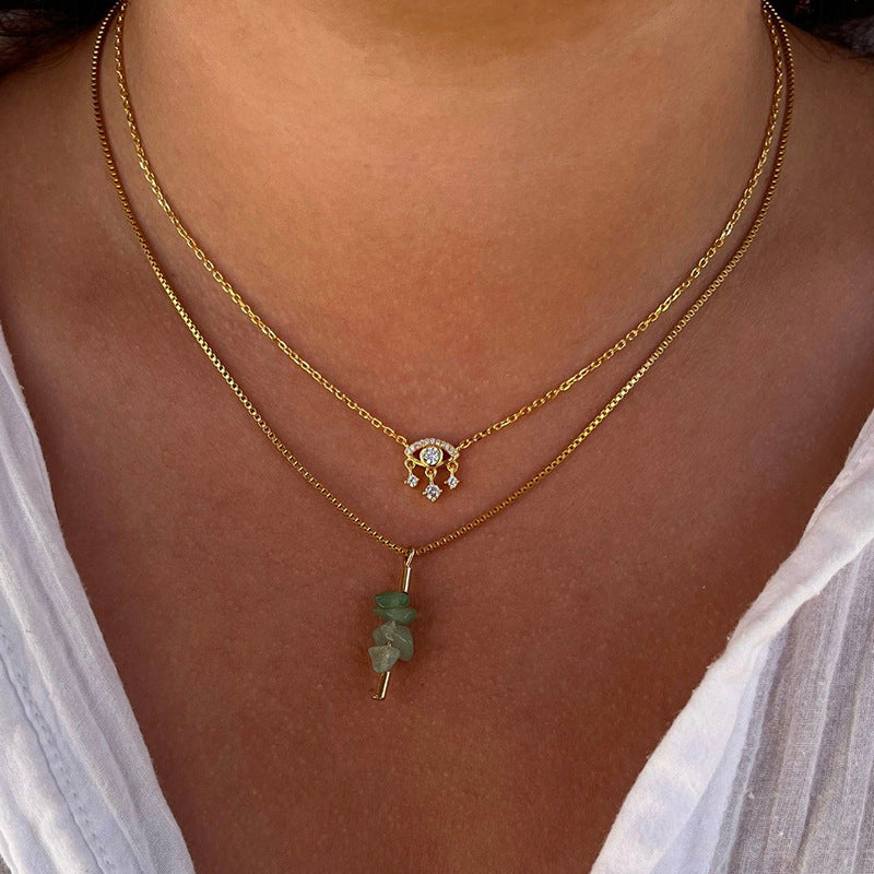 “Eye Gleam” S925 Sterling Silver Zircon Eye Necklace