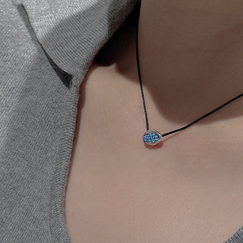 “Playful Loop” S925 Sterling Silver Pig Nose-Inspired Adjustable Necklace