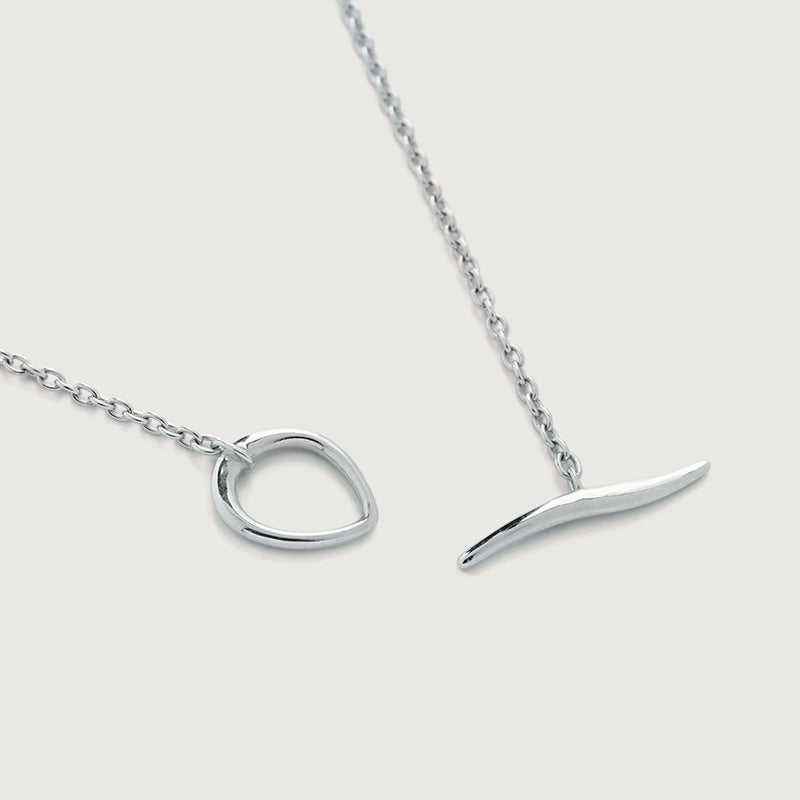 “Orbit Line” S925 Sterling Silver Geometric Necklace