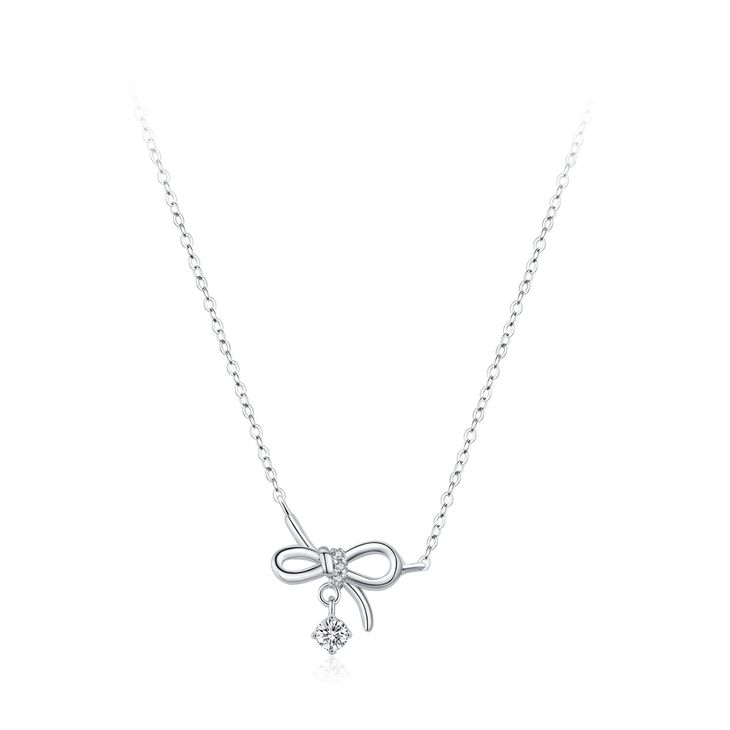 Lumi Bow Bow Necklace & Ring Set in 925 Sterling Silver