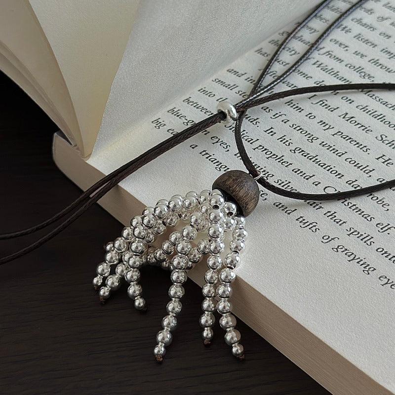 “Silver Cascade” S925 Sterling Silver Adjustable Long Tassel Necklace