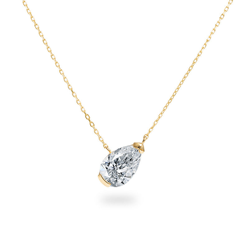 “Geo Eclat” S925 Sterling Silver Zircon Geometric Necklace