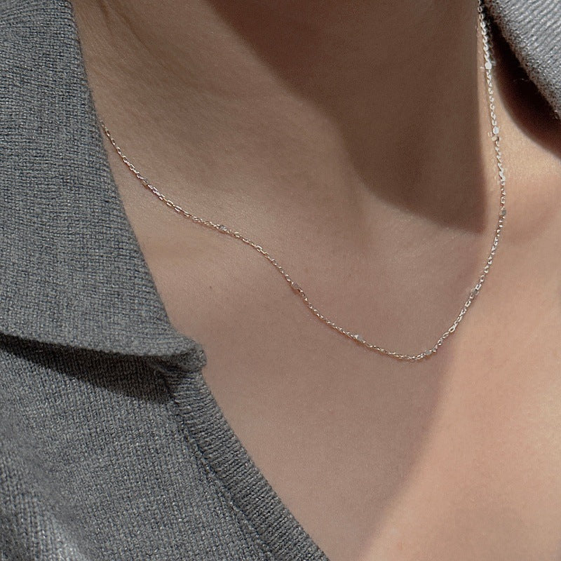 “Tiny Blocks” S925 Sterling Silver Minimalist Geometric Necklace