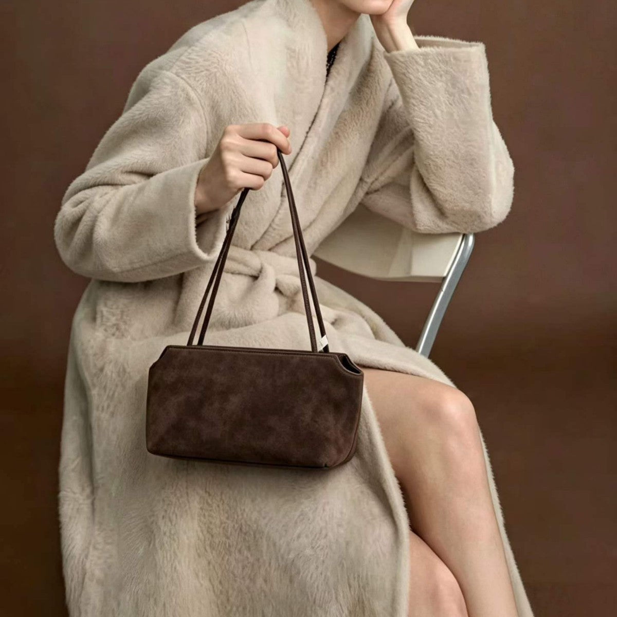 Women's Genuine Suede Leather Mini Shoulder Bag