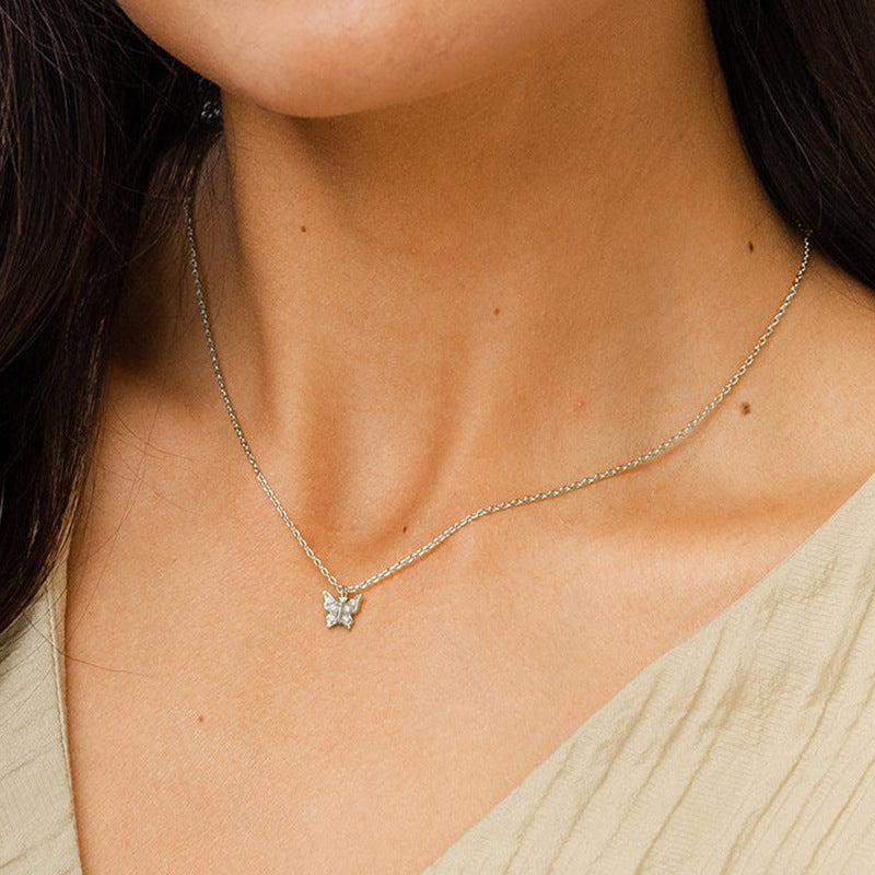 “Butterfly Muse” S925 Sterling Silver Butterfly Necklace