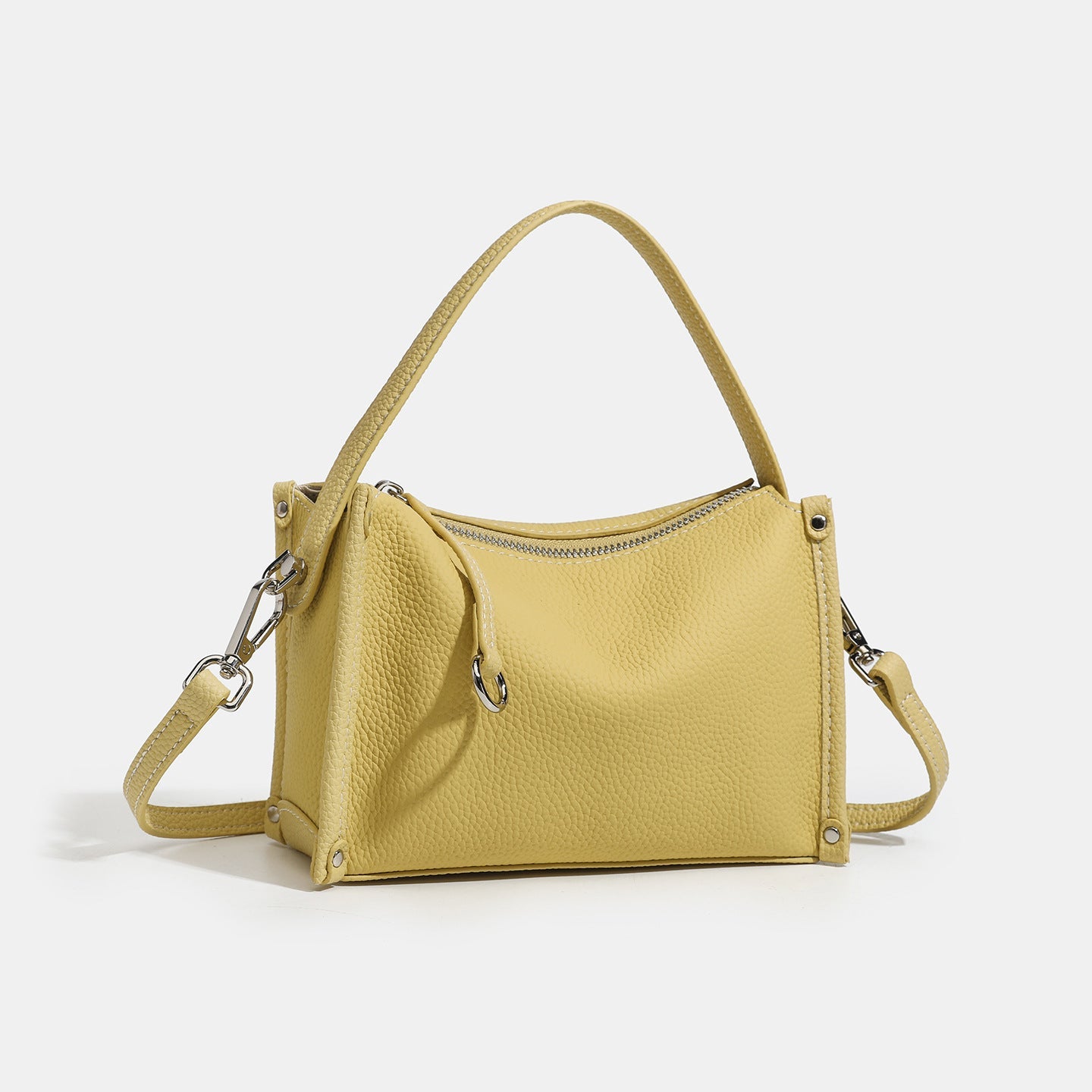 Women's Pebbled Cowhide Foldover Crossbody Clutch Bag