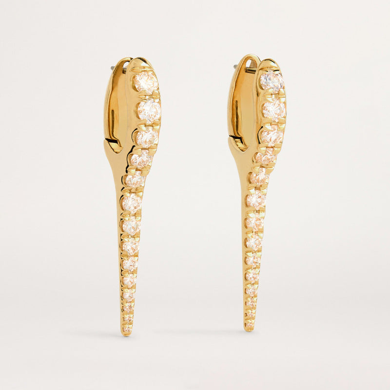 “Studded Edge Luxe” S925 Sterling Silver Geometric Huggie Hoop Earrings with Sparkling Accents