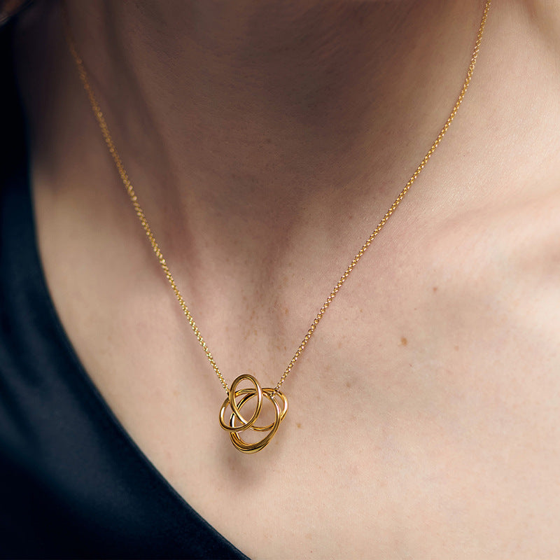 “Twist Muse” S925 Sterling Silver Irregular Geometric Necklace