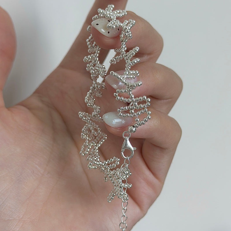 “Waveform” S925 Sterling Silver Irregular Wave Bracelet
