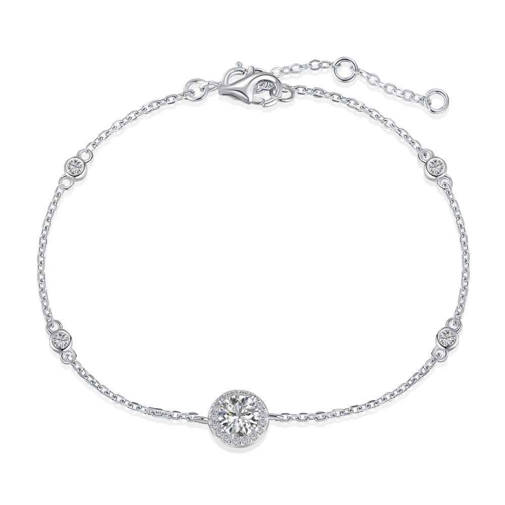 Halo Whisper Zircon Halo Bracelet in S925 Sterling Silver