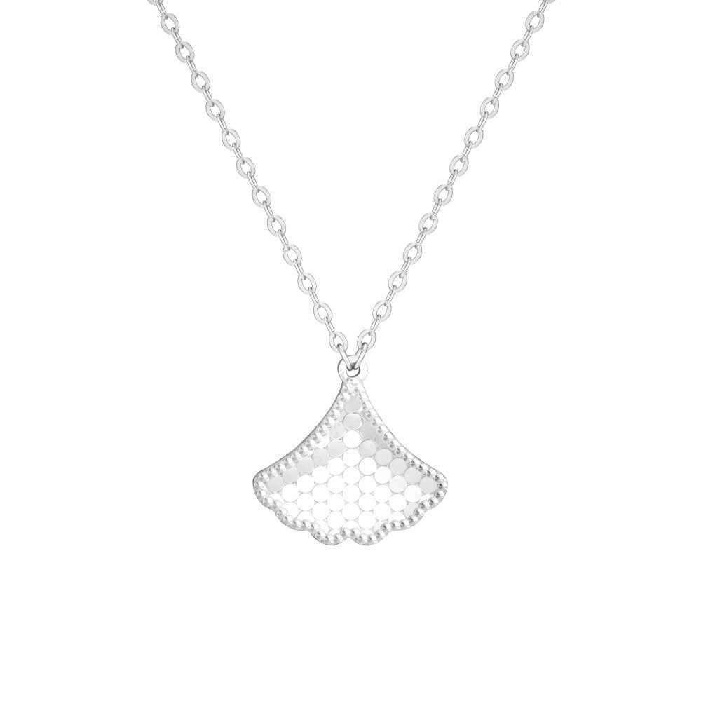 925 Sterling Silver Autumn Gleam Textured Maple Pendant Necklace