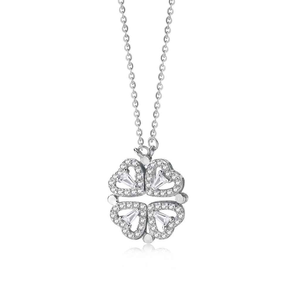 925 Sterling Silver Convertible Clover Heart Necklace – Lucky Morph
