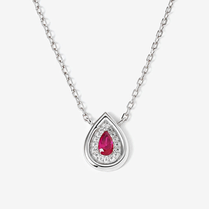 “Sweet Drop” S925 Sterling Silver Heart & Teardrop Necklace