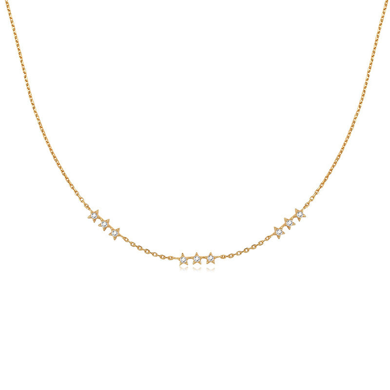 “Celestial Tide” S925 Sterling Silver Geometric Sparkle Necklace