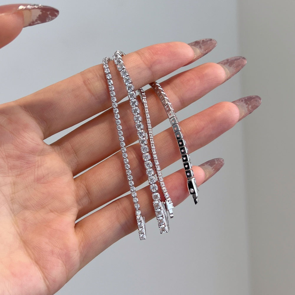 “Line Eclat” S925 Sterling Silver Tennis Bracelet