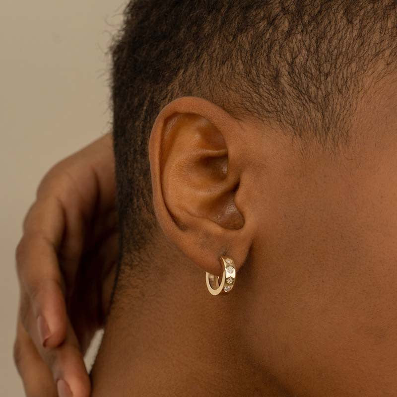 “Starburst Halo” S925 Sterling Silver Starburst Hoop Earrings