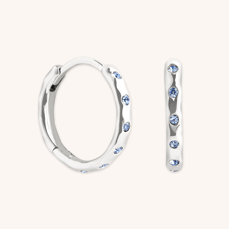 “Stellar Edge” S925 Sterling Silver Star Huggie Hoop Earrings
