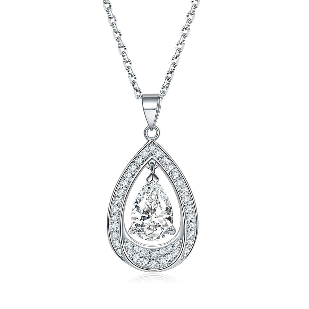 925 Sterling Silver Teardrop Zircon Jewelry Set – Teardrop Radiance