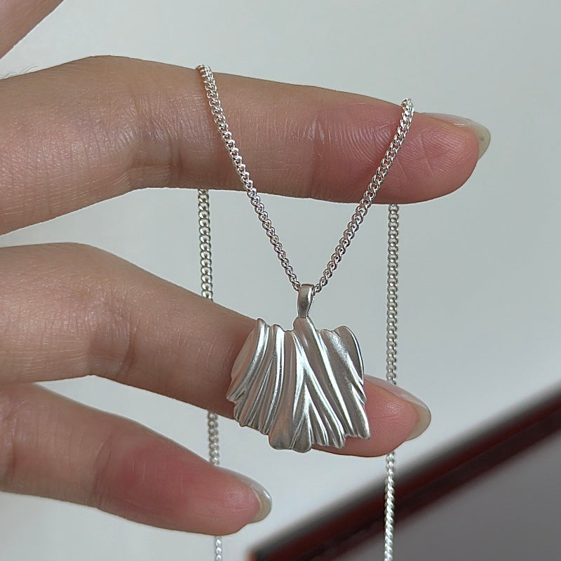 “Matte Muse” S925 Sterling Silver Minimalist Geometric Necklace