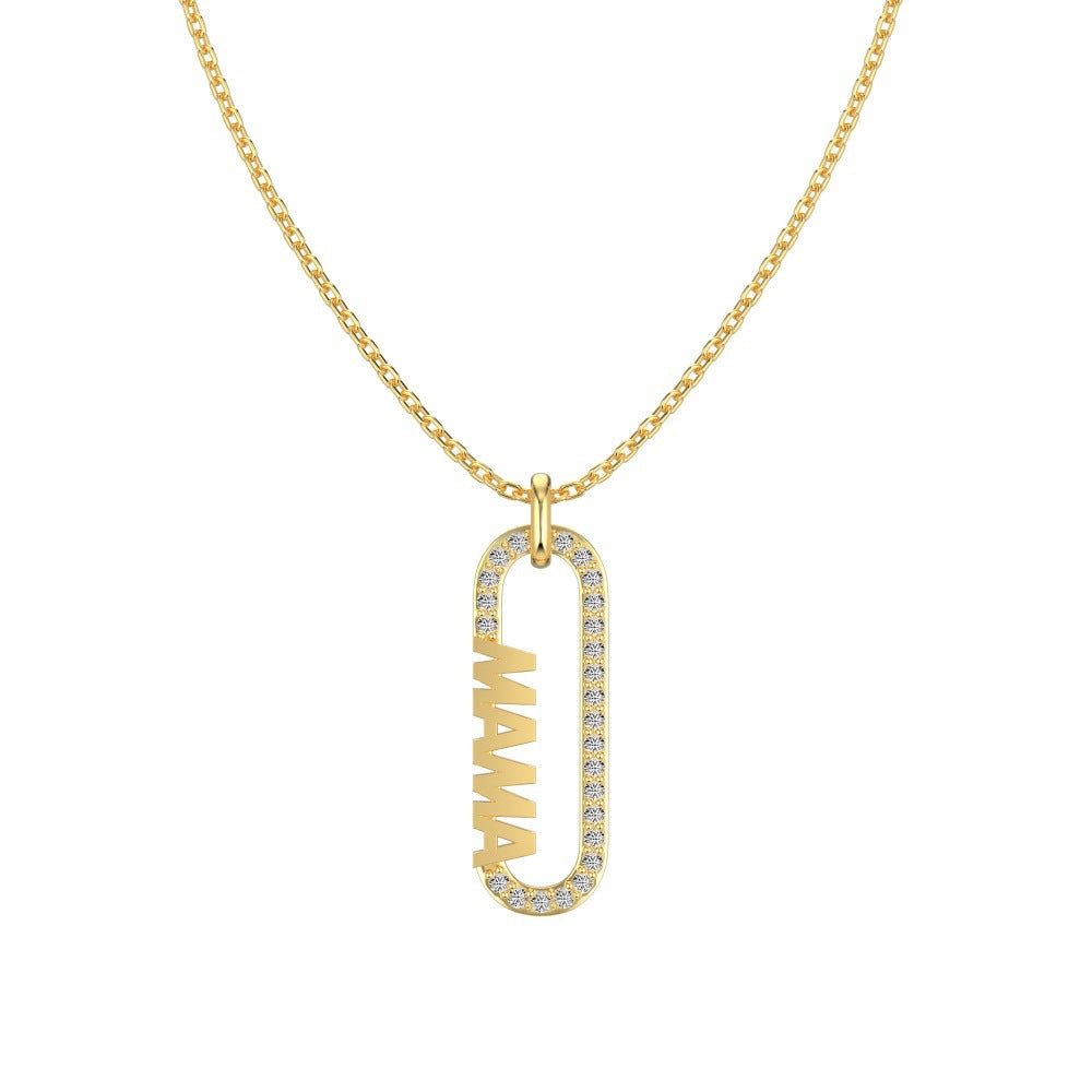 Mama Link S925 Sterling Silver Mom Necklace and Earrings Set